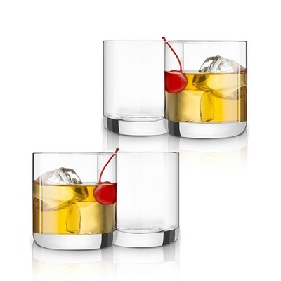JoyJolt Nova Crystal Old Fashioned Whiskey Glasses - Set of 4 Cocktail Bourbon Rocks Tumbler - 10 oz - Thumbnail 3