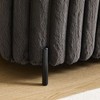 PAGED Upholstered Round Pouf Ottoman, Portable Foot Rest Ottoman Bench, Lightweight Faux Fur Footstool, Ideal as Entryway Bench or Extra Seating - 3 of 4