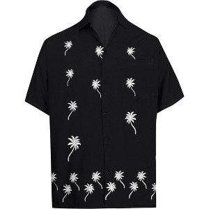 LA LEELA Men's Hawaiian Shirt Fashion Button Down Short Sleeves Holidays Aloha Party Casual Tops Summer Beaches Shirts for Mens - 1 of 4