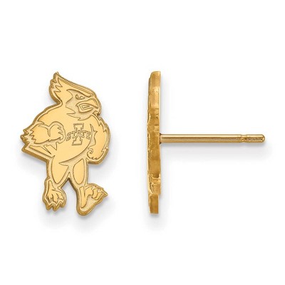 Black Bow Jewelry 14k Yellow Gold Iowa State Cyclones NCAA Post Earrings