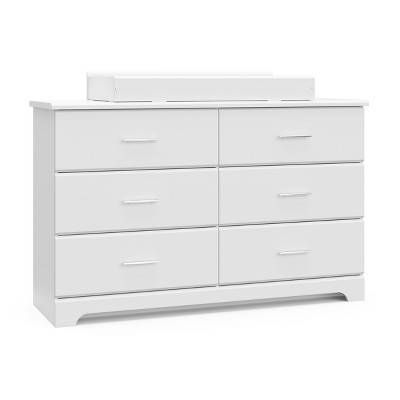 Storkcraft Brookside 6-Drawer Dresser with Changing Topper and Changing Pad