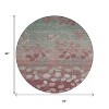 Blush And Emerald Floral Washable Indoor Outdoor Area Rug - 3 of 4