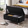 Vynxaria Bluck PU Storage Bench, Flip Top Entryway Bench Seat with Safety Hinge, Storage Chest with Padded Seat, Bed End Stool - 2 of 4