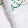 Linum Home Textiles Embroidered Hand Towels with Feliz Navidad Swirls (Set of 2) - 3 of 3