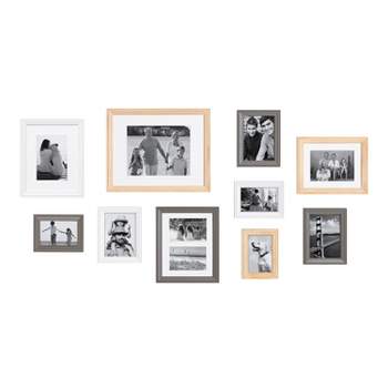 10pc Bordeaux Frame Boxs White/Black/Natural Wood - Kate & Laurel All Things Decor