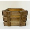 Essential Decor & Beyond 3-Piece Set Natural Wooden Square Crate Storage with Metal Studs - 4 of 4