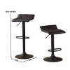 FURNIinspire Counter And Bar Stools Swivel Leather Adjustable Kitchen Bar Stool Set of 2, Modern Bar Chair Dinning Chair, Black, 15"*15"*34.25" - 3 of 4