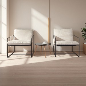 Hanging Upholstered Armchair with Arm Pockets and Crushed Foam Cushion - 1 of 4