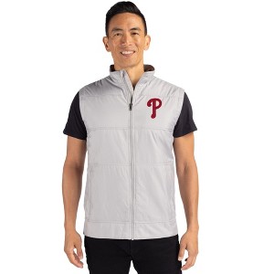 Philadelphia Phillies Cutter & Buck Stealth Hybrid Quilted Mens Windbreaker Vest - 1 of 1