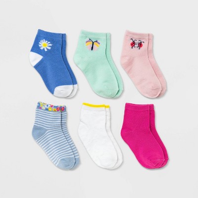 Baby Girls' 6pk Butterfly Print Ankle Socks - Cat & Jack™ 6-12M