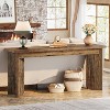 Hommoo Farmhouse Extra Long Console Table Rustic Brown - 4 of 4