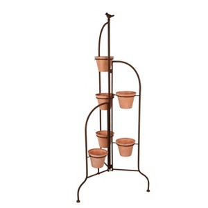 VIP Metal 44.5 in. Orange Faux Plant Stand 6 Pot - 1 of 2