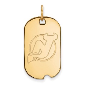 Black Bow Jewelry 14k Yellow Gold Plated Sterling Silver New Jersey Devils NHL Pendant - 1 of 3