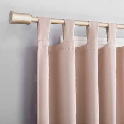 Gray Polyester Blackout Tab Top Curtain Panel, 40" x 63"