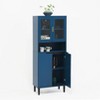 VYNXARIA Elegant  Tall Storage Bookcase with Tempered Glass Doors and Adjustable Shelves - 4 of 4