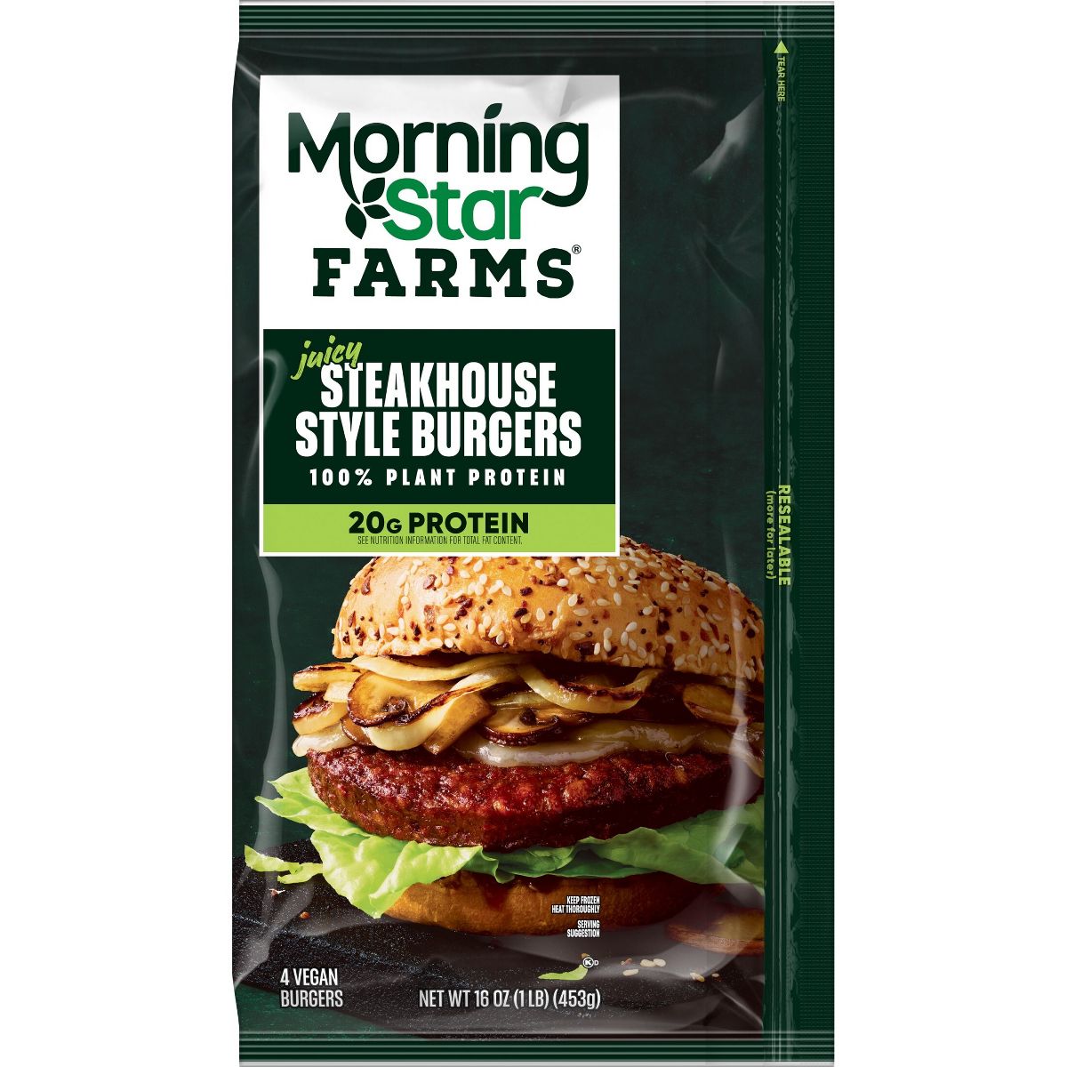 MorningStar Farms Frozen Plant-Based Veggie Burgers Steakhouse Style - 16oz/4ct - thumbnail 8