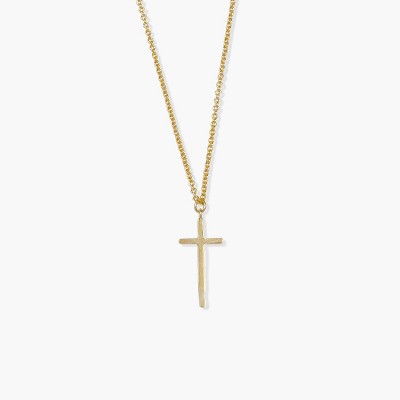 Sanctuary Project Modern Thin Elongated Cross Necklace Gold