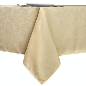 Kate Aurora Diamond Textured Spill And Stain Proof All Purpose Fabric Tablecloth - 1 of 4