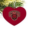 Central Washington University Primary Logo Heart Love Wood Christmas Tree Holiday Ornament - 2 of 3