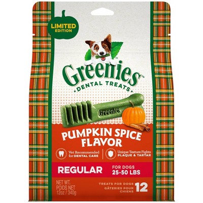 Greenies Pumpkin Spice Chicken Dental Treats Regular Dog Treats - 12ct/12oz