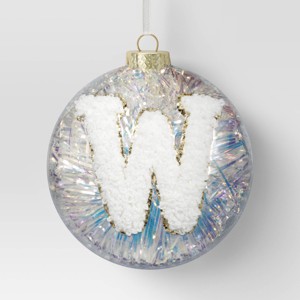 Christmas Monogram Plastic Tinsel Ball W - Wondershop™ - 1 of 3