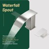 Cobbe 3-Hole Widespread Bathroom Sink Faucet Double Handle with Waterfall Spout and Pop-Up Drain Brushed Nickel - 4 of 4