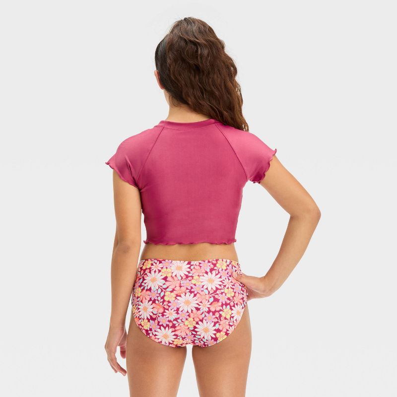 Girls&#39; Keep on Dreaming Floral Printed Bikini Set - art class&#8482;, 5 of 6