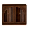 Homy Casa Solid Wood & MDF Storage Cabinet with Dual Slatted Doors for Entryway, Living Room – Brown - 4 of 4