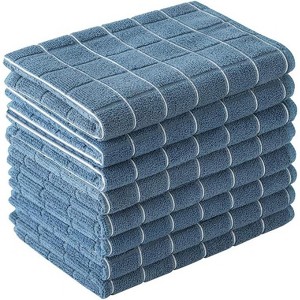 8-Pack Microfiber Dish Towels, Soft Super Absorbent and Lint Free Kitchen Towels, 26 x 18 Inch Lattice Design - 1 of 4