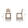 NicBex Dining Chairs Set of 2 Upholstered Chair Curved Back Cane Rattan Counter Stools, Fabric Accent for Kitchen, Bedroom - 3 of 4