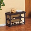 Shoe Rack Bench, 3-Tier Bamboo Shoe Storage Organizer, Entryway Bench, Holds Up to 286 lb, 11.3 x 27.6 x 17.8 Inches, for Entryway Bathroom Bedroom - 3 of 4