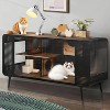 Cat Villa Indoor 55"Cat Litter Box Furniture Cat Cages Indoor Tempered  with Glass Doors,Metal Frame and Spacious Open Space for Living Room,Hallway - 3 of 4