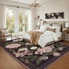 Washable Area Rugs for Living Room, Floral Rug for Bedroom, Soft Low Pile Non Slip Throw Rugs - 2 of 4