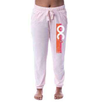 The O.C.: Television Series Womens' Logo Sleep Jogger Pajama Pants Pink