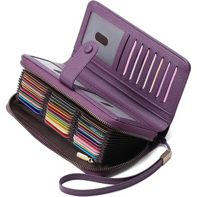 Acoinel Leather RFID Blocking Wallet with Wristlet Strap