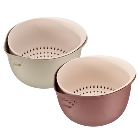 1 Multifunction Kitchen Colander, Strainer And Bowl Set, Double