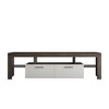 51"W/63"W Modern TV Stand TV  Console Floor TV Cabinet with LED Color Changing Lights, Toughened Glass Shelf and Drawer-ModernLuxe - 4 of 4