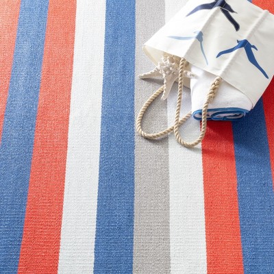 Handwoven Reversible Stripe Indoor/Outdoor Rug 2' x 3'