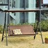 Resenkos 2-Seater Swing Chair, Outdoor Porch Swing With Adjustable Canopy, Comfortable Armrests, - 3 of 4