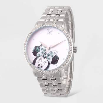 Women's Disney Minnie Mouse Glitz Bracelet Watch - Silver