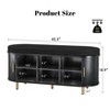 TiramisuBest 43.3" Shoe Bench with Cushion,Shoe Storage Sliding Door & Adjustable Shelf,2-Tier Shoe Rack Cabinet for Entryway, Bedroom, Black - 3 of 4