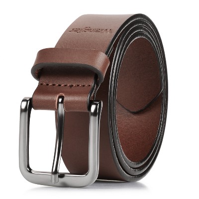 Wrangler Men’s 35mm Full Grain Genuine Leather Casual Belt for Jeans, Pants, 5mm Thick Leather Belt for Mens, Gift Idea for Boyfriedn Husband