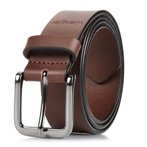 Wrangler Men’s 35mm Full Grain Genuine Leather Casual Belt for Jeans, Pants, 5mm Thick Leather Belt for Mens, Gift Idea for Boyfriedn Husband - 1 of 4