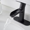 BWE Waterfall Single Handle Single Hole Modern Bathroom Faucet Bathroom Sink Faucet in Matte Black - 4 of 4