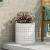 VisioGear 14.75" Tall Round Garedn Planter, Outdoor Garden Raised Planter Box for Flowers, White, 14.75"*14.75"*14.75" - 4 of 4