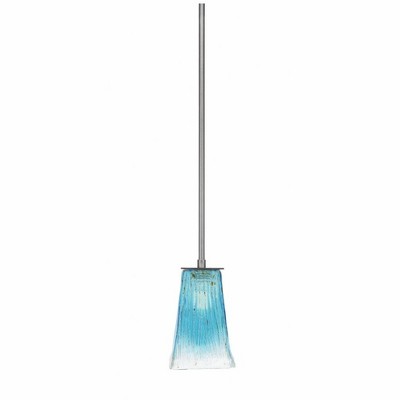 Toltec Lighting Apollo 1 - Light Pendant in  Graphite with 5" Square Teal Crystal Shade