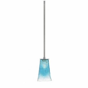 Toltec Lighting Apollo 1 - Light Pendant in  Graphite with 5" Square Teal Crystal Shade - 1 of 1