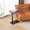 C-shaped side table, height adjustable sofa/coffee table, suitable for narrow spaces, ideal for living rooms and bedrooms, Wood - 3 of 4