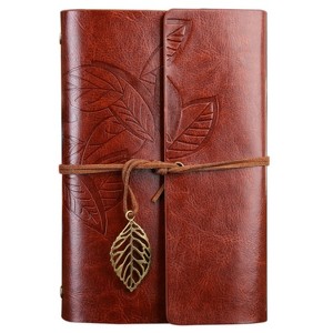 Creative Retro Autumn Leaves Pattern Loose-leaf Travel Diary Notebook, Size: 14.5x10.5cm (Brown) - 1 of 4