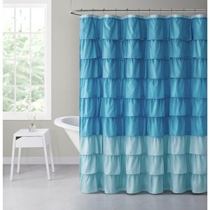 GoodGram Montauk Accents Home Gypsy Ombre Ruffled Fabric Shower Curtain - Standard Length - 1 of 1